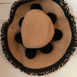 Betsey Johnson Pom Pom Sun Hat